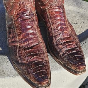 Men's Lucchese Ostrich Leg Western Boots 11.5D
